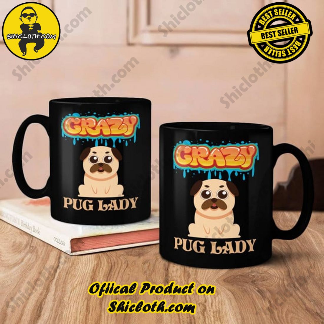 Crazy Pug Lady Mug