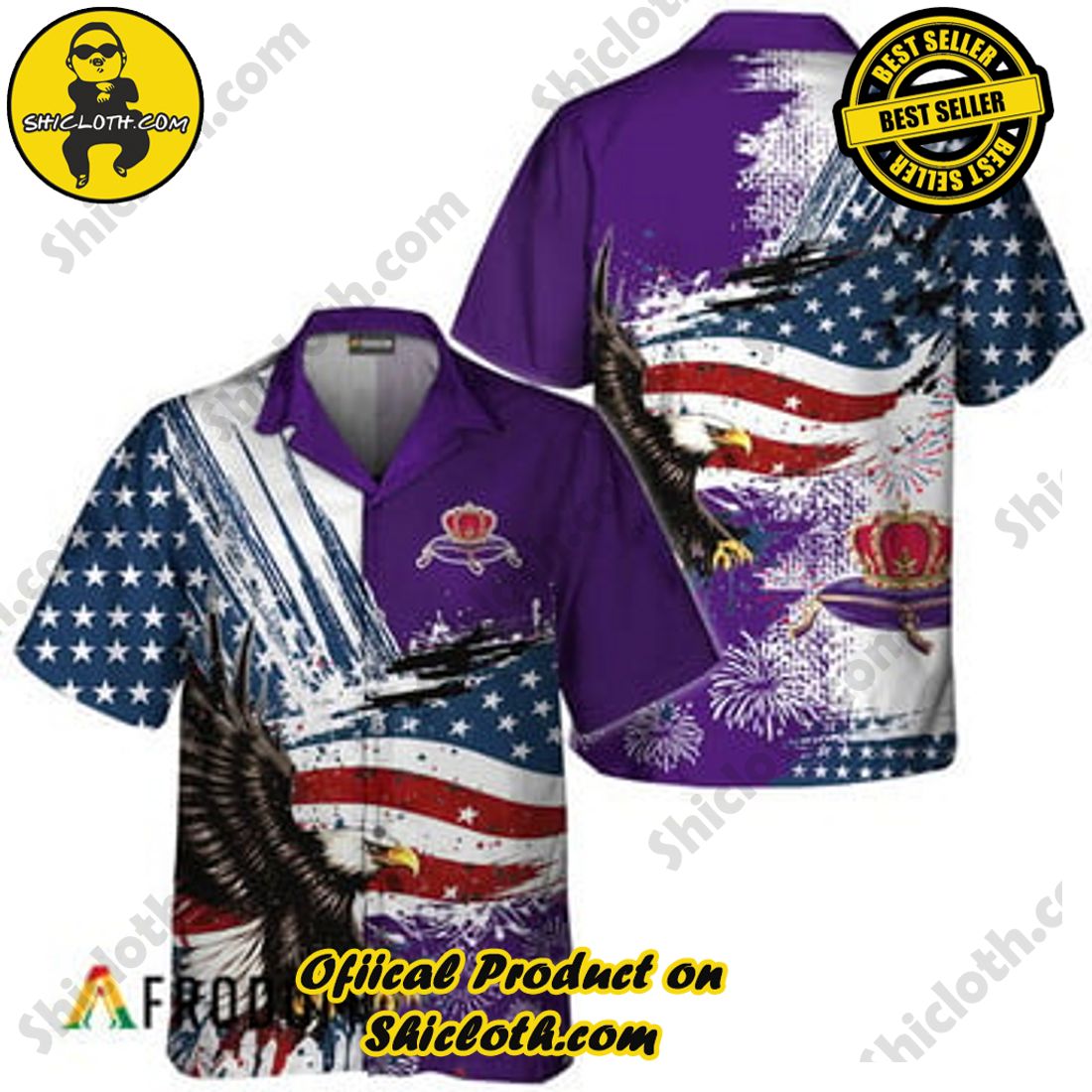 Fashion for Summer : Shiclothshop's Hawaiian Shirts 41 Crown Royal Fourth Of July Eagle Hawaiian Shirts