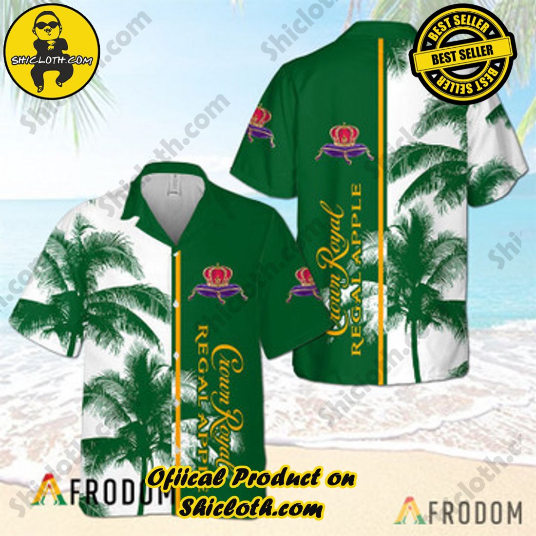 Crown Royal Regal Apple Tropical Coconut Trees Hawaiian Shirts - Shicloth