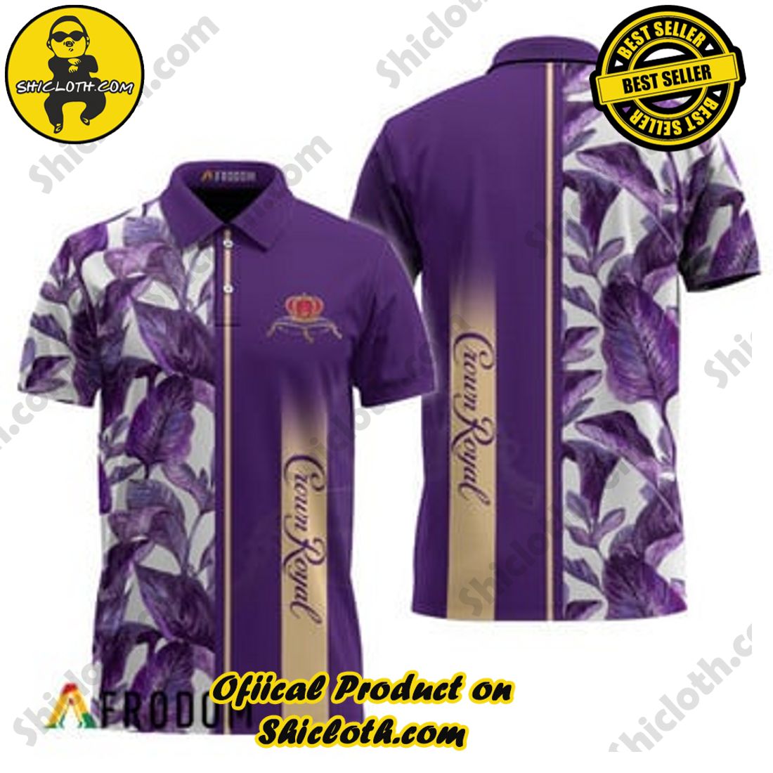 Crown Royal Tropical Palm Hawaiian Polo Shirts - Shicloth