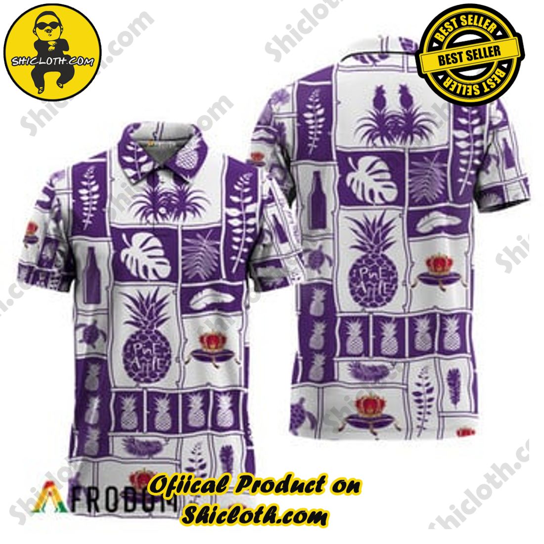 Fashion for Summer : Shiclothshop's Hawaiian Shirts 48 Crown Royal Tropical Pineapple Hawaiian Polo Shirts