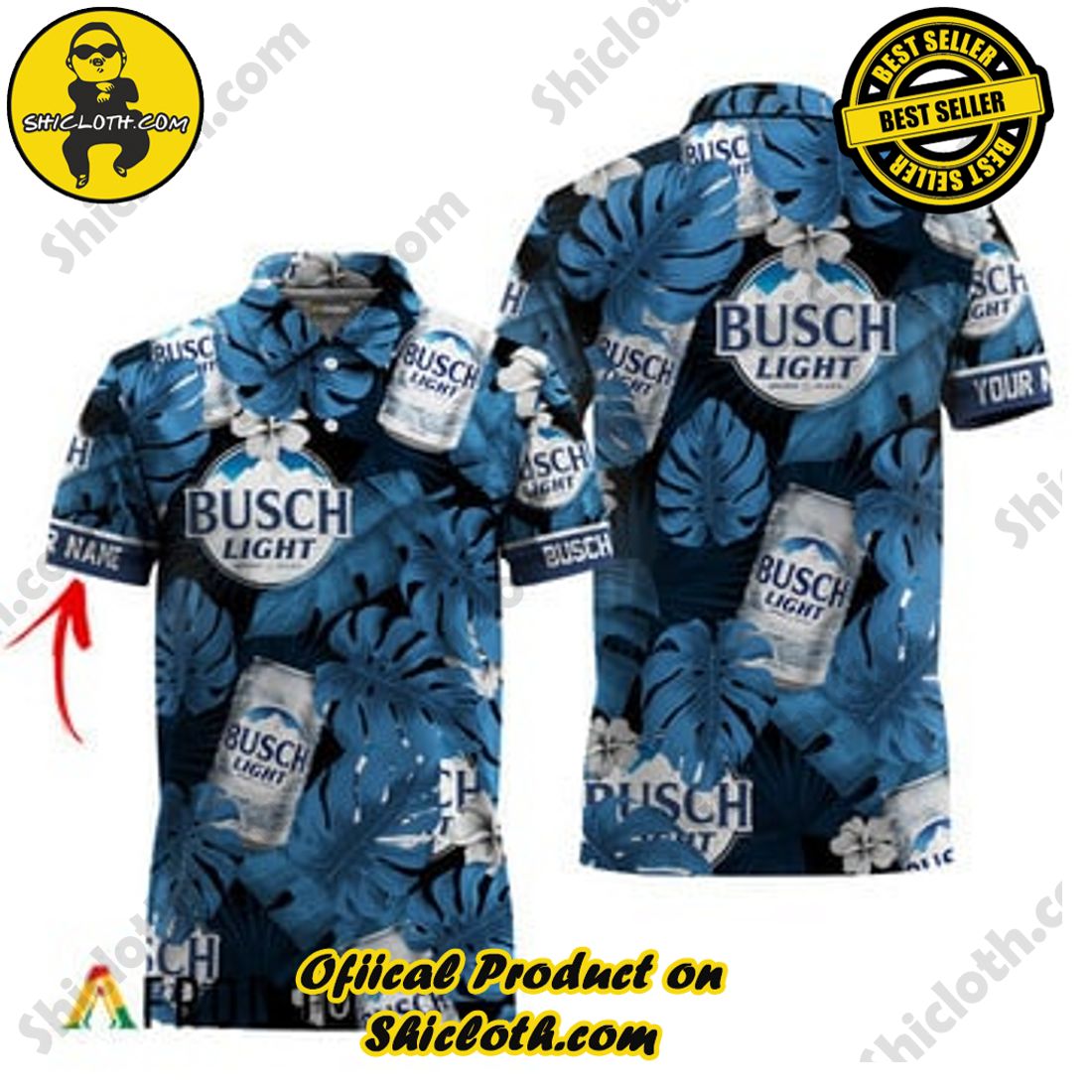Fashion for Summer : Shiclothshop's Hawaiian Shirts 51 Customized Busch Light Tropical Hawaiian Polo Shirts