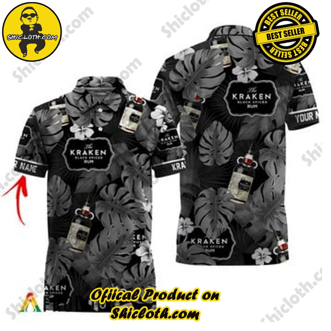 Fashion for Summer : Shiclothshop's Hawaiian Shirts 57 Customized Kraken Rum Tropical Hawaiian Polo Shirts
