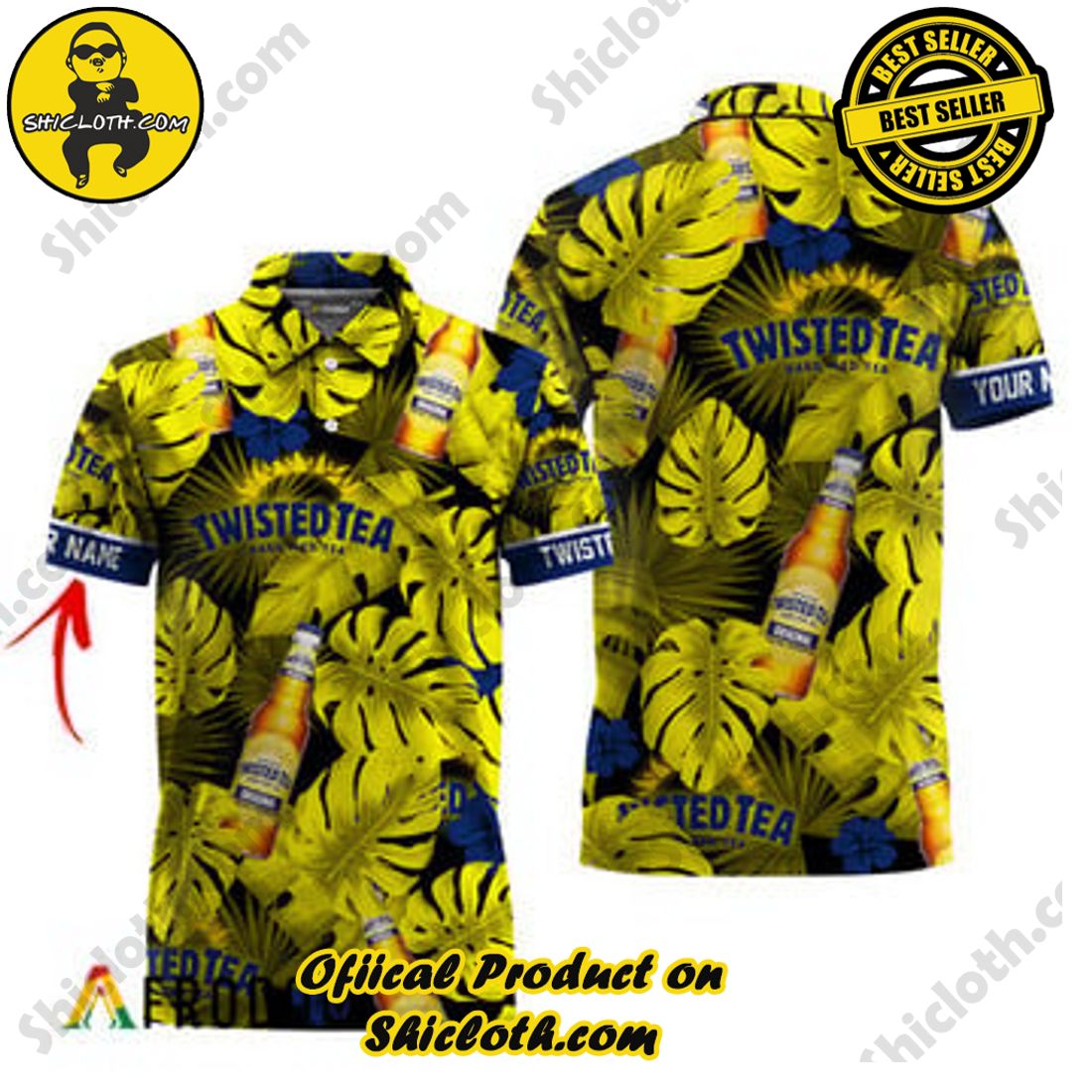 Fashion for Summer : Shiclothshop's Hawaiian Shirts 59 Customized Twisted Tea Tropical Hawaiian Polo Shirts
