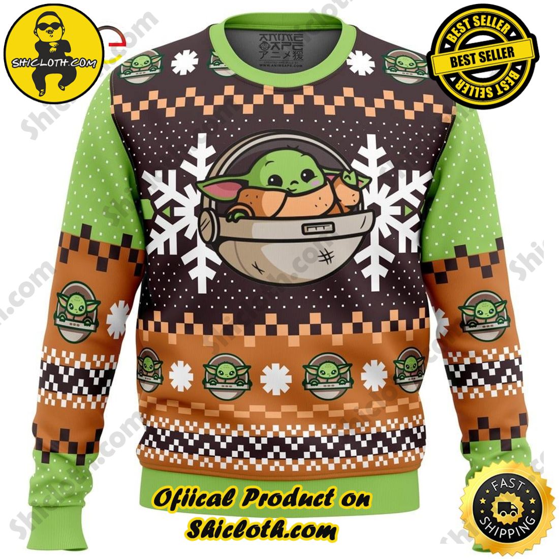 Cincinnati Bengals Baby Yoda Star Wars Christmas Light Ugly Sweater - Bengals  Christmas Sweater