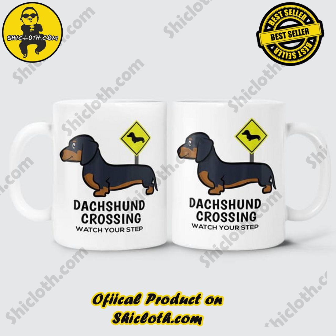 Dachshund Crossing Watch Your Step