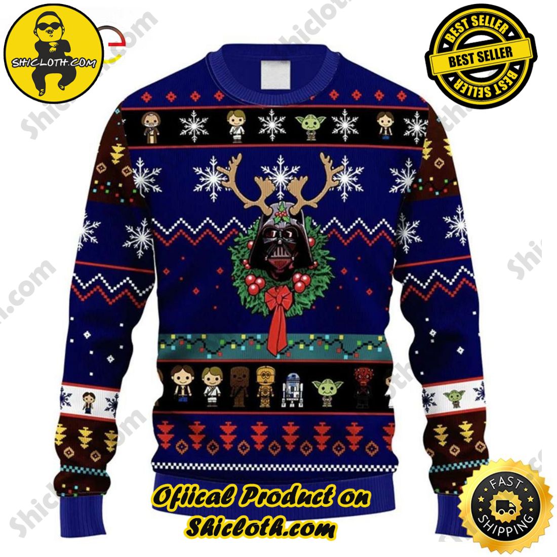 Best Seller and Hot Trending : Exploring Shicloth's NFL Ugly Sweater Collection 31 Darth Reindeer Xmas Star Wars Ugly Sweater
