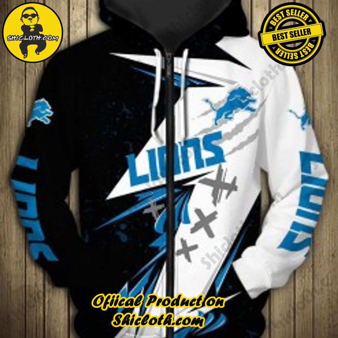 Hot Trending and Best Seller for Christmas: Shiclothshop's 3D Hoodies 3 Detroit Lions 3D Thunder Graphic Hoodie