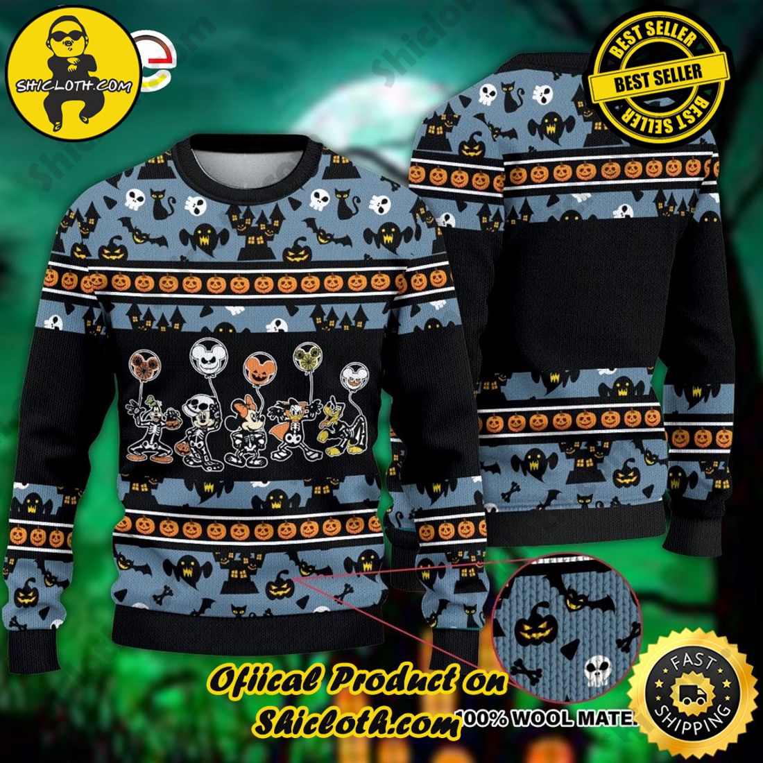 Hot Trending: Shiclothshop's Ugly Christmas Sweaters: Embrace Festive Fashion with Flair 18 Disney Halloween Ugly Christmas Sweater