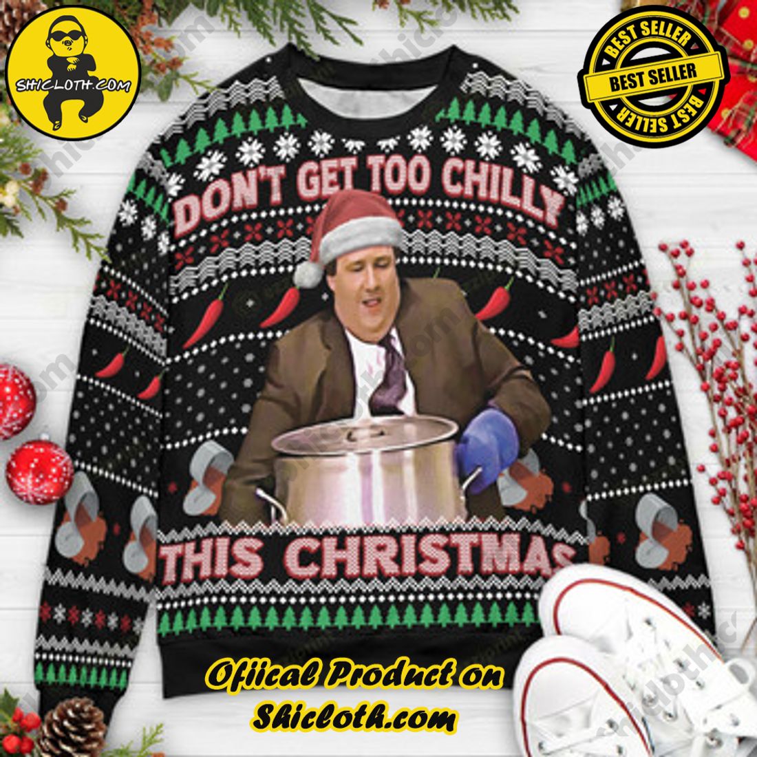 Hot Trending and Best Seller: Shiclothshop's Ugly Christmas Sweaters: Embrace Festive Fashion with Flair 21 Don't Get Too Chilly This Christmas Kevin Malone The Office Ugly Christmas Sweaters