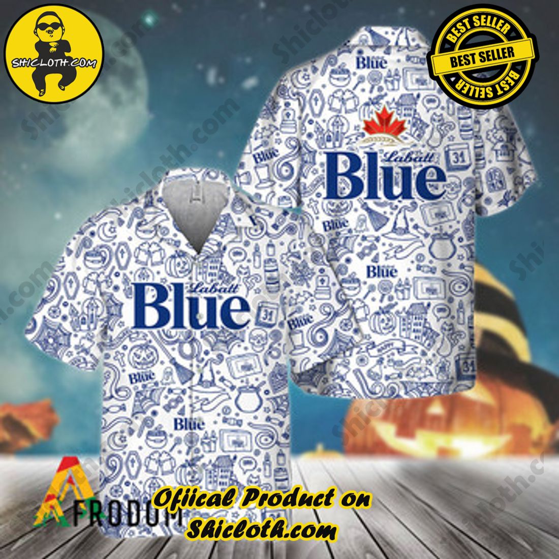 Fashion for Summer : Shiclothshop's Hawaiian Shirts 65 Doodle Art Labatt Blue Beer Hawaiian Shirts