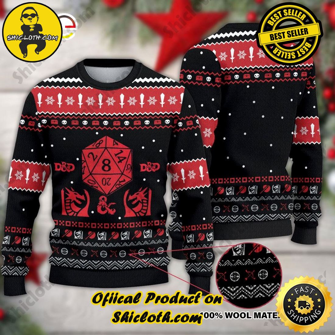 Hot Trending: Shiclothshop's Ugly Christmas Sweaters: Embrace Festive Fashion with Flair 22 Dragon Ugly Christmas Sweater Unisex Knit Wool