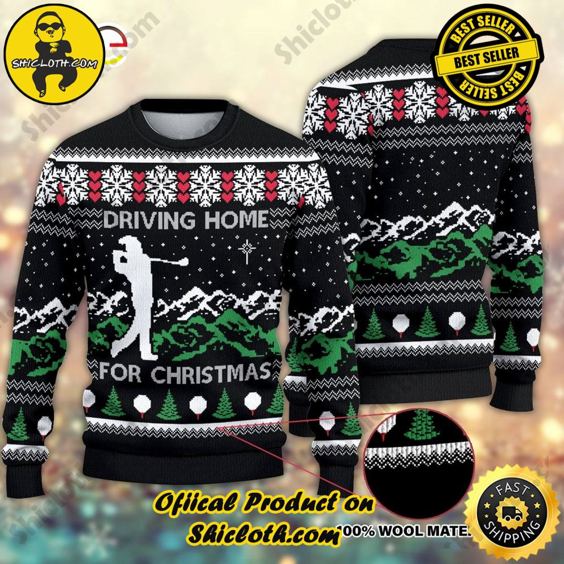 Hot Trending: Shiclothshop's Ugly Christmas Sweaters: Embrace Festive Fashion with Flair 23 Driving Home For Christmas Golf Drive Golfer Ugly Sweater