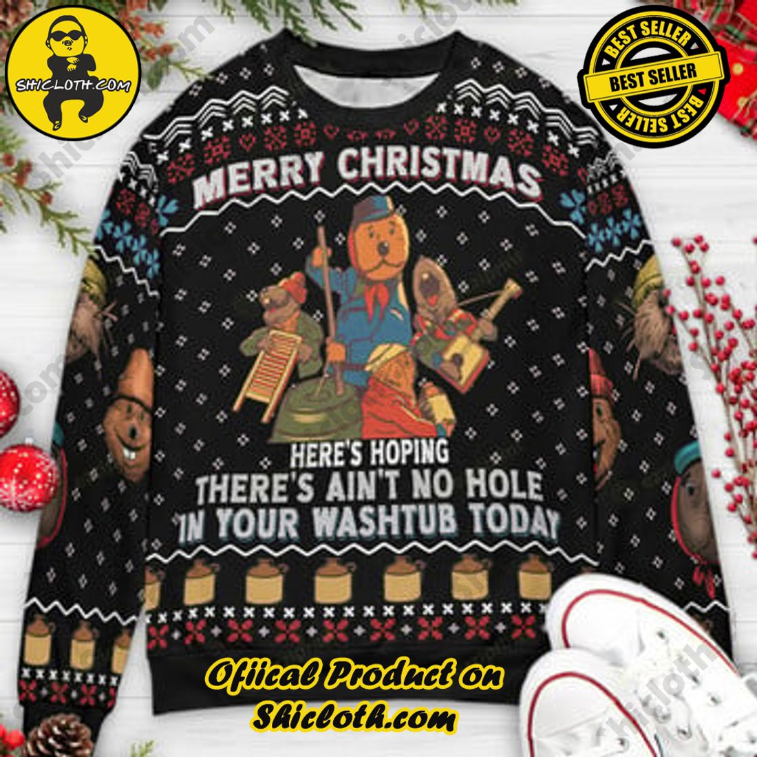 Hot Trending and Best Seller: Shiclothshop's Ugly Christmas Sweaters: Embrace Festive Fashion with Flair 23 Emmet Otter's Jug-Band Merry Christmas Ugly Christmas Sweaters