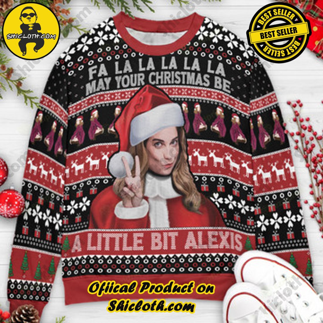 Hot Trending and Best Seller: Shiclothshop's Ugly Christmas Sweaters: Embrace Festive Fashion with Flair 25 Falalalala May your Christmas Be A Little Bit Alexis Alexis Rose Schitt's Creek Ugly Christmas Sweater