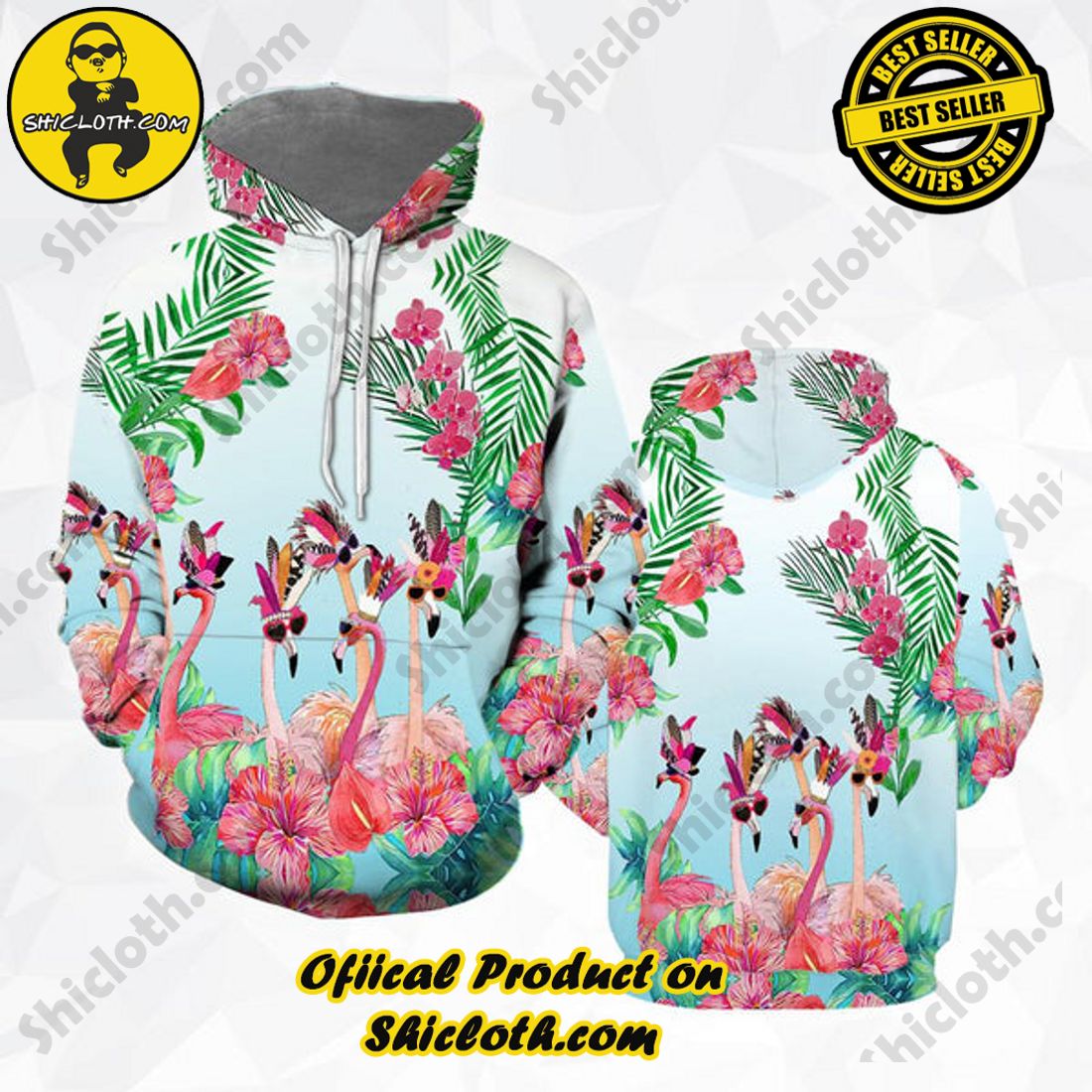 Best seller: Explore the Ultimate Personalized Style with Shiclothshop's 3D Custom Hoodies 24 Flamingo All Over Print 3D Custom Hoodie For Men Ver 2