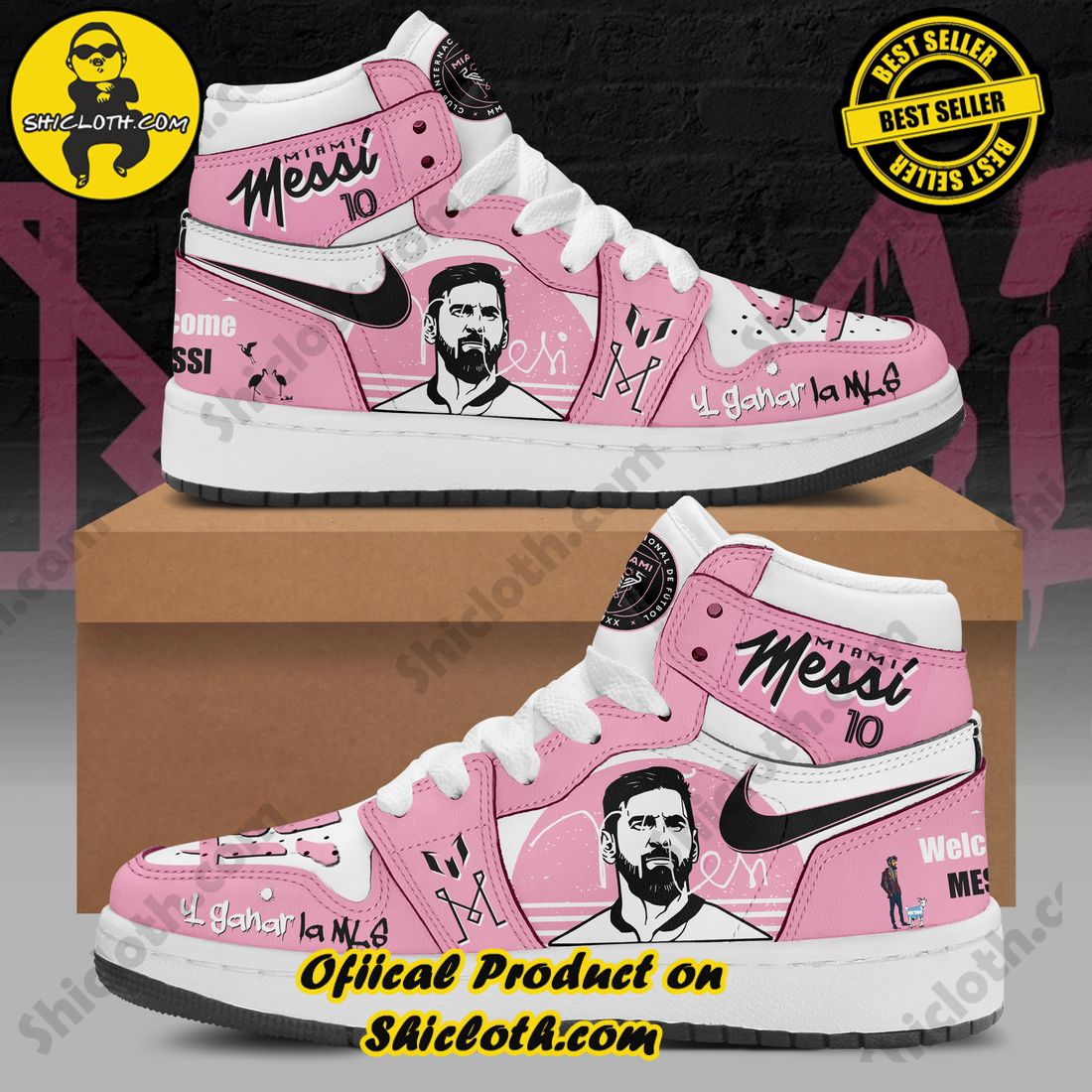 Hot trending and Best seller : Elevating Style with Shicloth's Air Jordan 1 Sneakers Gift for All 1 Football Lionel Messi Inter Miami Nike Air Jordan 1 Sneaker