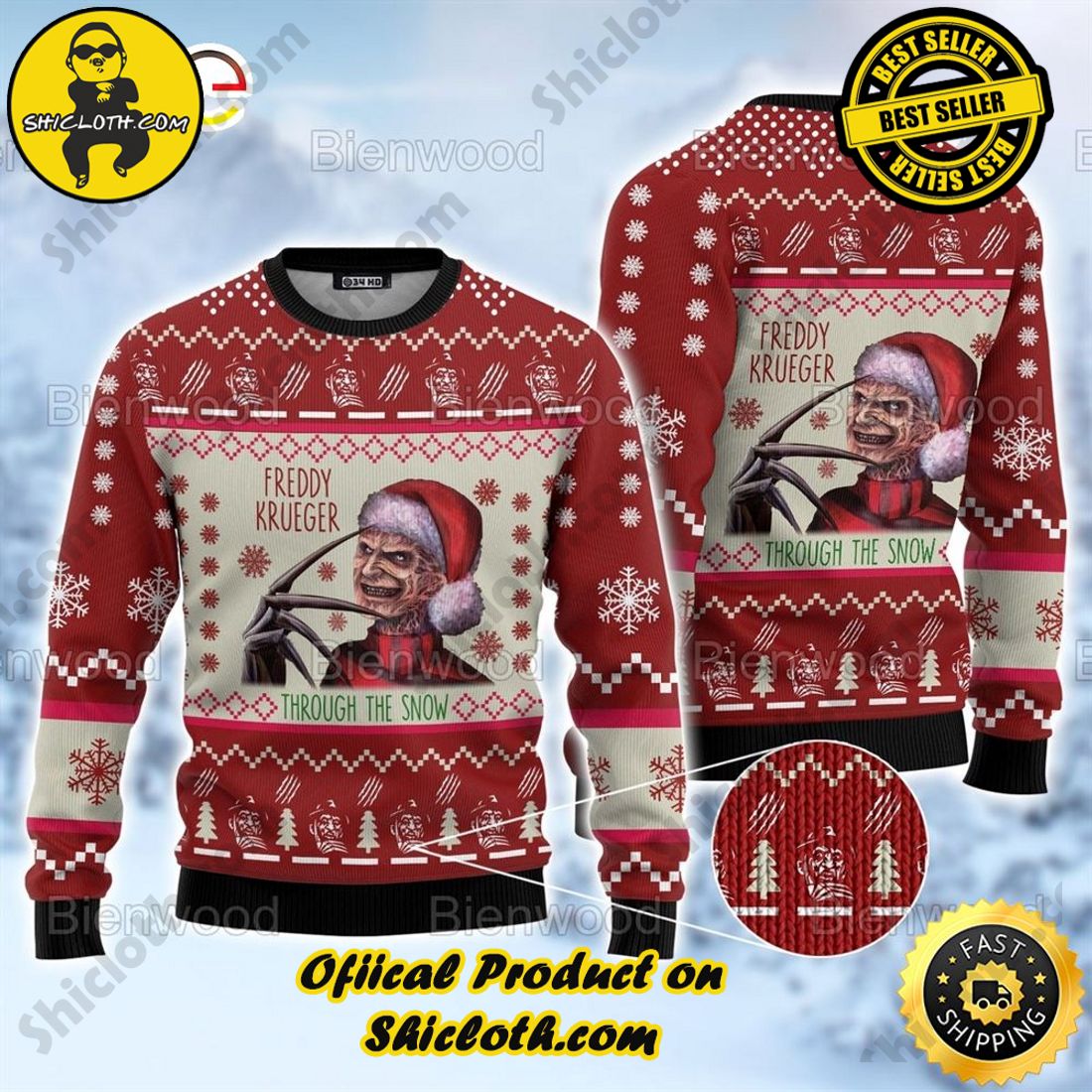 Hot Trending: Shiclothshop's Ugly Christmas Sweaters: Embrace Festive Fashion with Flair 31 Freddy Krueger Xmas Christmas Ugly Sweater