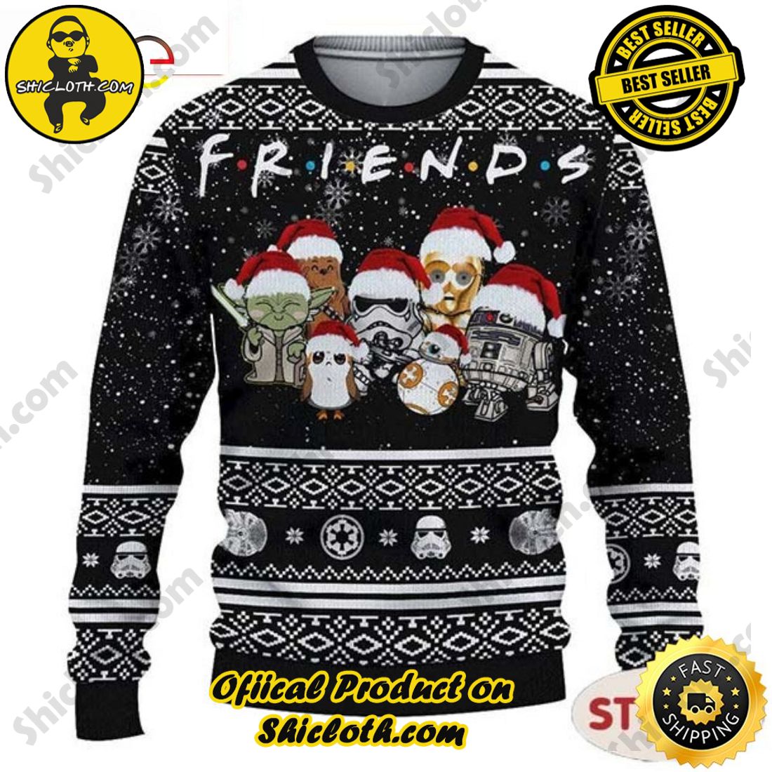 Best Seller and Hot Trending : Exploring Shicloth's NFL Ugly Sweater Collection 36 Friends Baby Yoda Multiple Styles Ugly Sweater