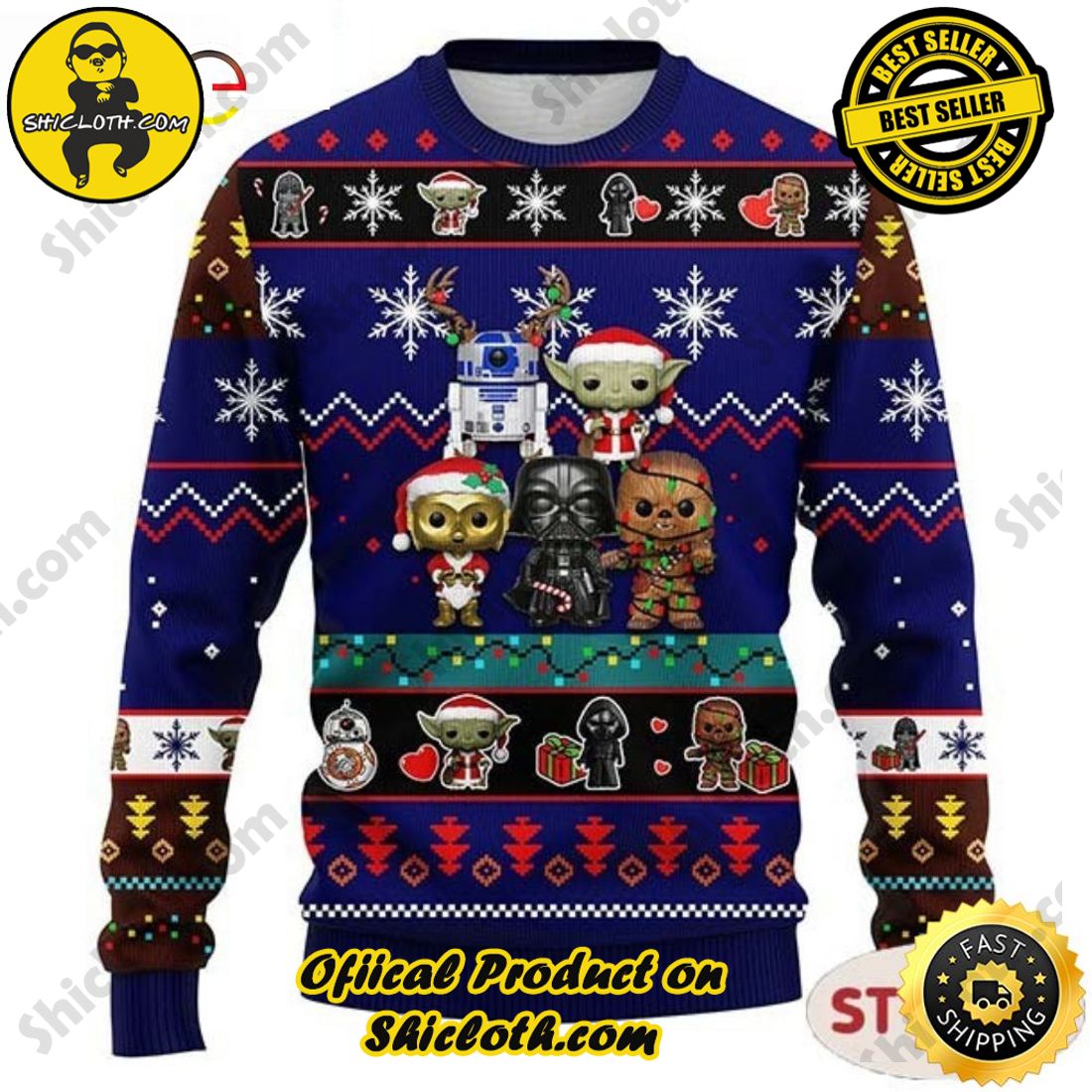 Best Seller and Hot Trending : Exploring Shicloth's NFL Ugly Sweater Collection 37 Friends Baby Yoda Wool Knitted Ugly Sweater