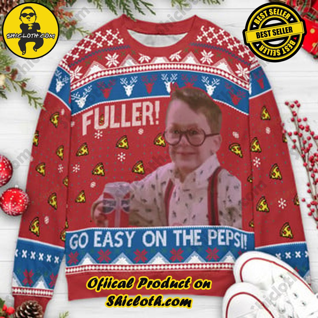 Hot Trending and Best Seller: Shiclothshop's Ugly Christmas Sweaters: Embrace Festive Fashion with Flair 29 Fuller Go Easy On The Pepsi Home Alone Ugly Christmas Sweaters