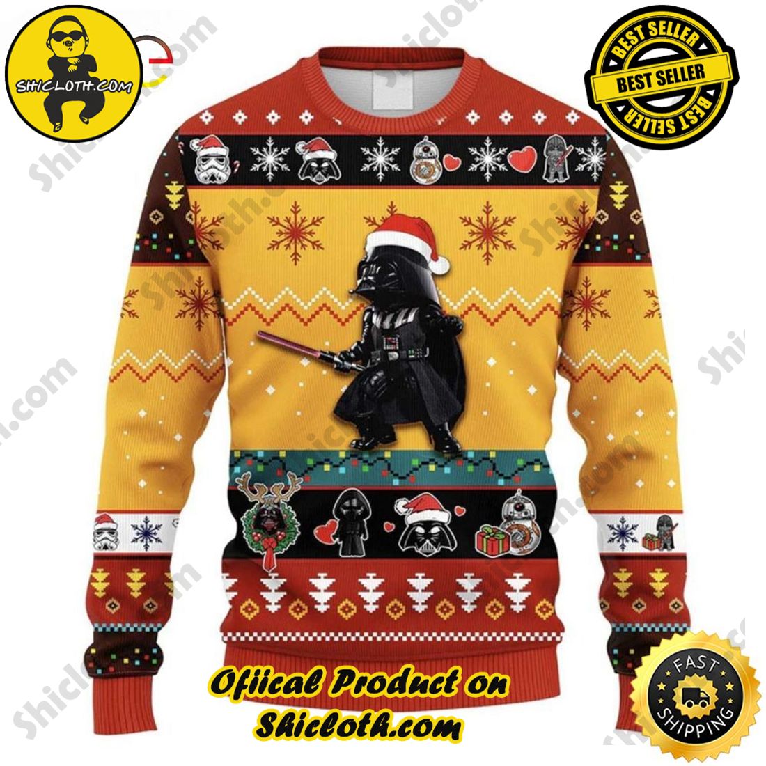 Best Seller and Hot Trending : Exploring Shicloth's NFL Ugly Sweater Collection 39 Funny Santa Dark Vader, Star Ugly Sweater