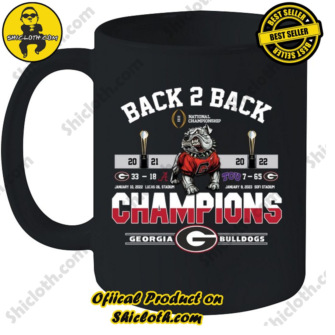Discover the Ultimate Georgia Bulldogs Fan Gear Collection at Shiclothshop 4 Georgia Bulldogs Back 2 Back Players List Mug-Black