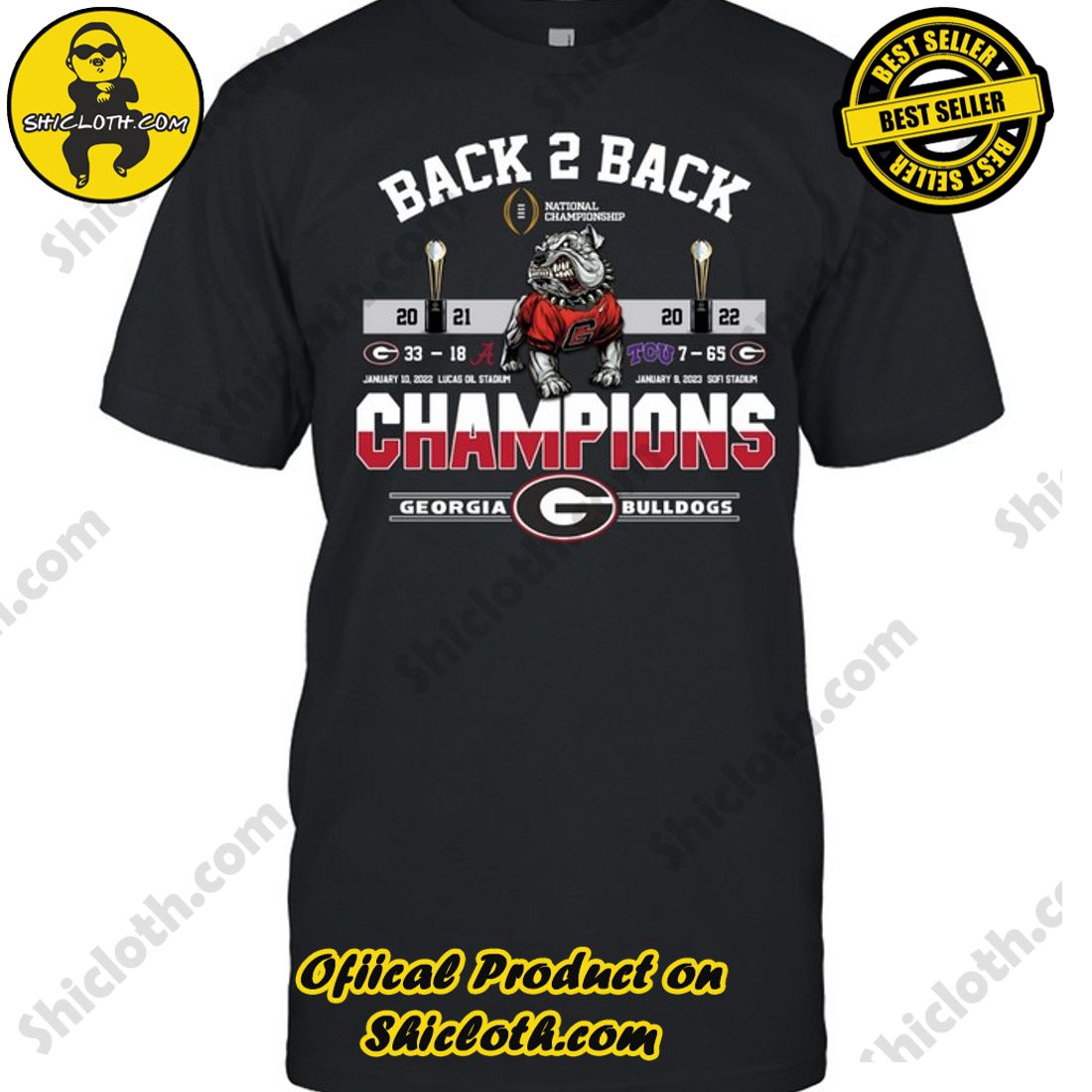 Discover the Ultimate Georgia Bulldogs Fan Gear Collection at Shiclothshop 6 Georgia Bulldogs Back 2 Back Players List Unisex T-Shirt
