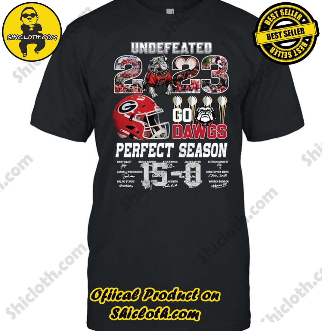 Discover the Ultimate Georgia Bulldogs Fan Gear Collection at Shiclothshop 10 Georgia Bulldogs Undefeated 2022 Go Dawgs Perfect Season 15 0 Unisex T-shirt