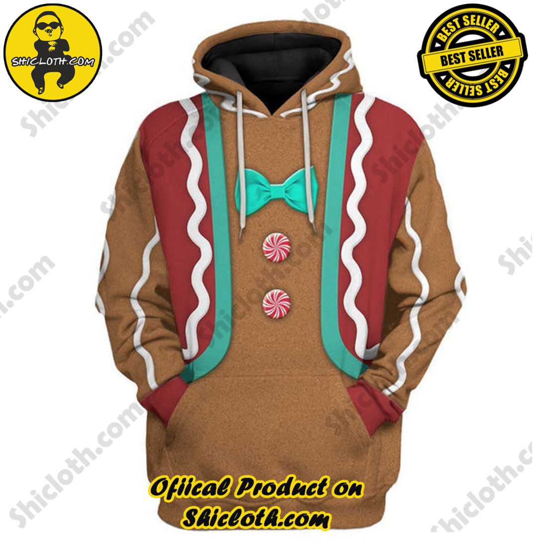 Shiclothshop's 3D Hoodies: The Ultimate Fashionable Gift for Everyone 34 Gingerbread 3D All Over Print Hoodie