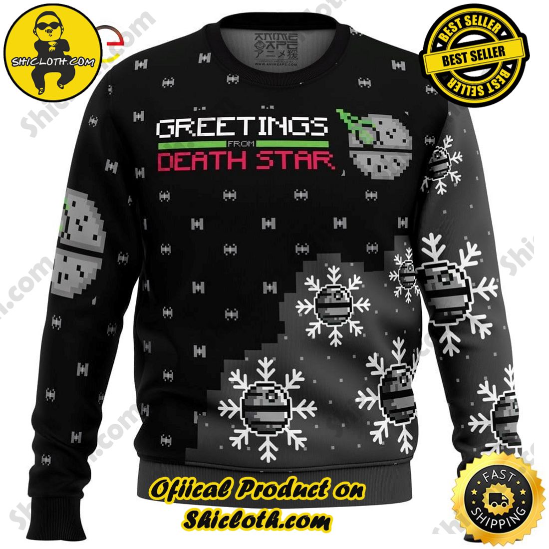 Hot trending and Best seller for Christmas : Sweaters from Shiclothshop 1 Greetings From Death Star Star Ugly Sweater Ideas