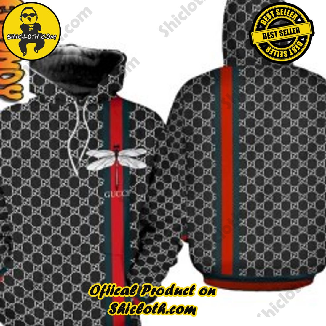 Hot Trending and Best Seller for Christmas: Shiclothshop's 3D Hoodies 7 Gucci Bee Expensive Luxury Custom 3D Hoodie