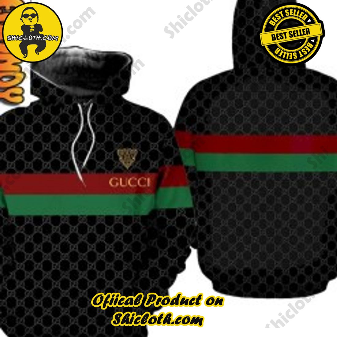 Hot Trending and Best Seller for Christmas: Shiclothshop's 3D Hoodies 8 Gucci Expensive All Over Print Luxury Hoodie