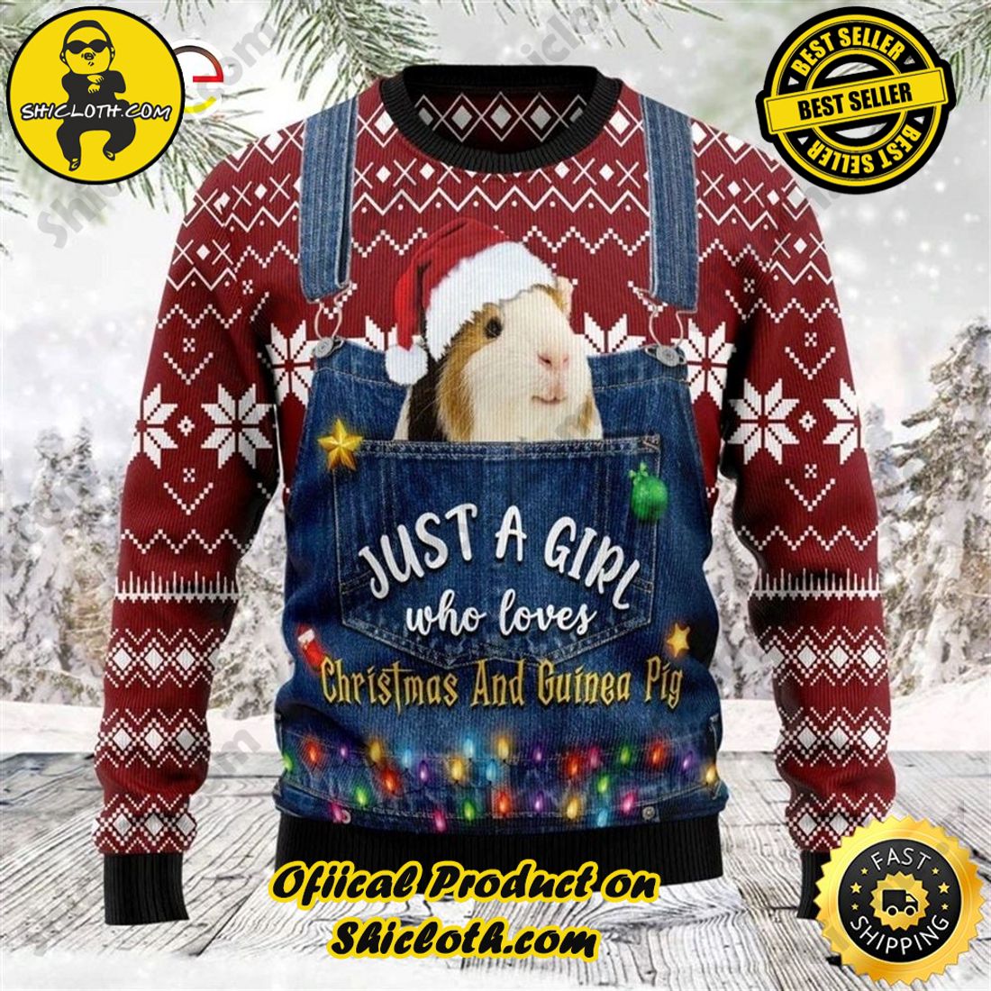 Hot Trending: Shiclothshop's Ugly Christmas Sweaters: Embrace Festive Fashion with Flair 39 Guinea Pig Ugly Christmas Sweater