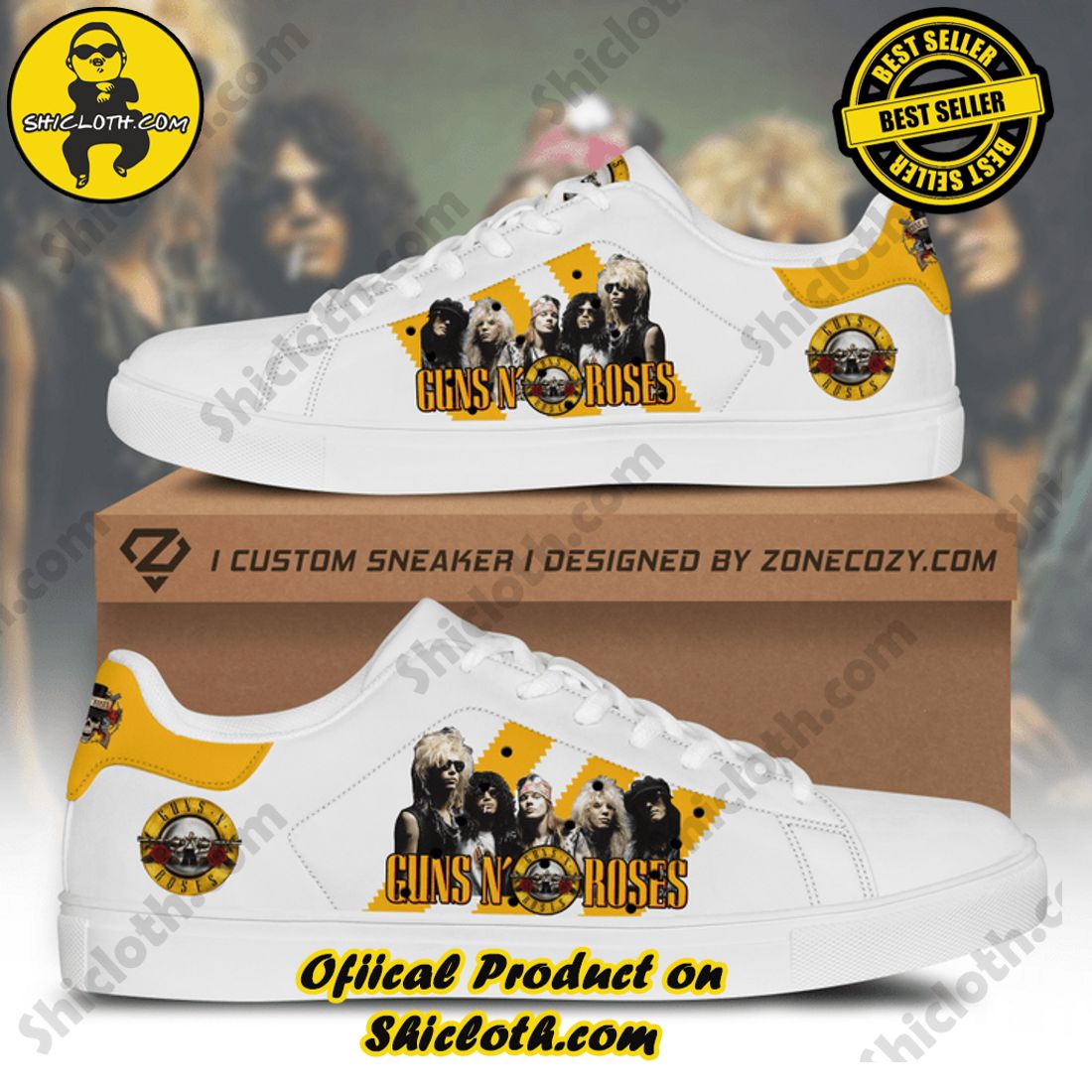 Step into Style with Shiclothshop's Stan Smith Low Top Shoes 11 Guns N Rose Stan Smith Low Top Shoes