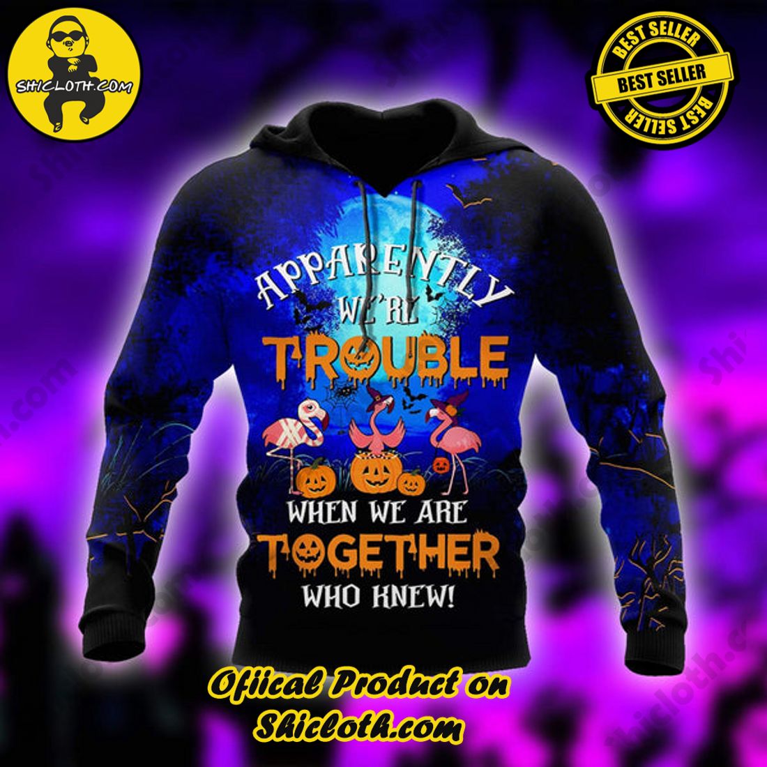 Best seller: Explore the Ultimate Personalized Style with Shiclothshop's 3D Custom Hoodies 31 Halloween Flamingo All Over Print 3D Custom Hoodie For Men