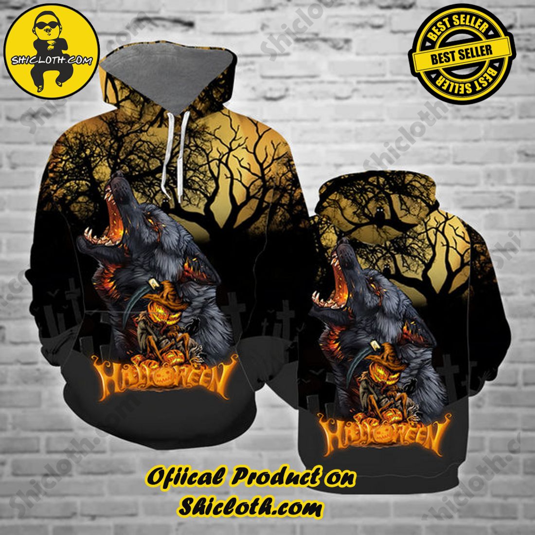 Best seller: Explore the Ultimate Personalized Style with Shiclothshop's 3D Custom Hoodies 36 Halloween Wolf All Over Print 3D Custom Hoodie For Men Ver 3