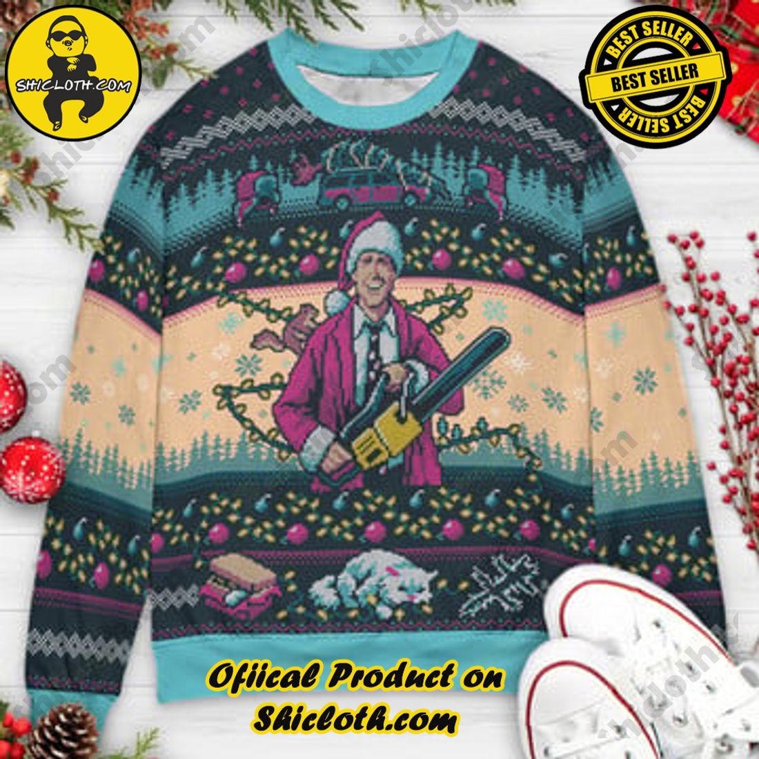 Hot Trending and Best Seller: Shiclothshop's Ugly Christmas Sweaters: Embrace Festive Fashion with Flair 37 Hap, Hap, Happiest this Side of the Nuthouse National Lampoon's Vacation Ugly Christmas Sweaters