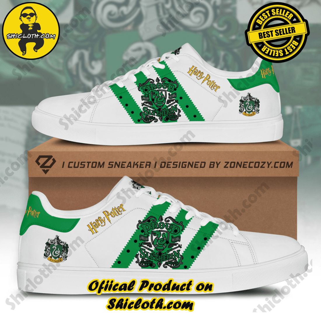 Step into Style with Shiclothshop's Stan Smith Low Top Shoes 15 Harry Potter Slytherin Adidas Stan Smith Low Top Shoes