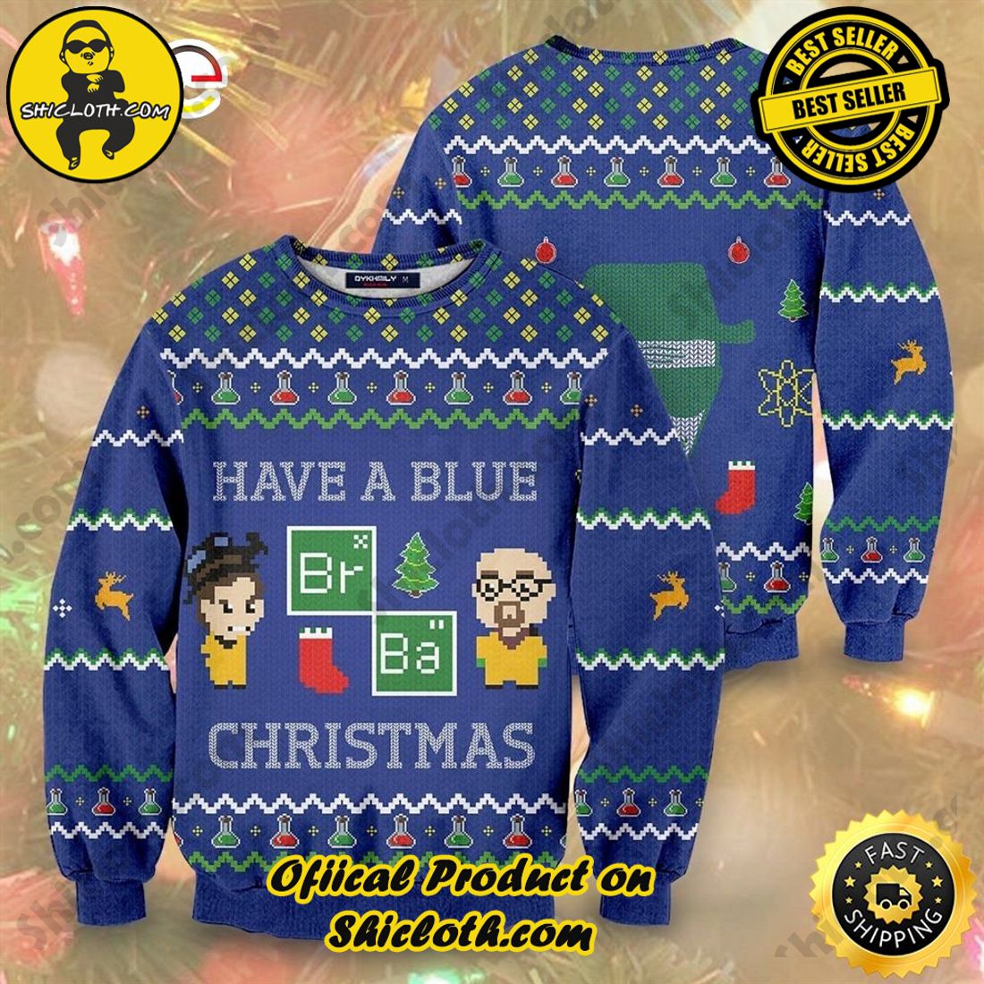 Shiclothshop's Ugly Christmas Sweaters: Embrace Festive Fashion with Flair 2 Have A Blue Breaking Bad Holiday Unisex Wool Ugly Christmas Sweater