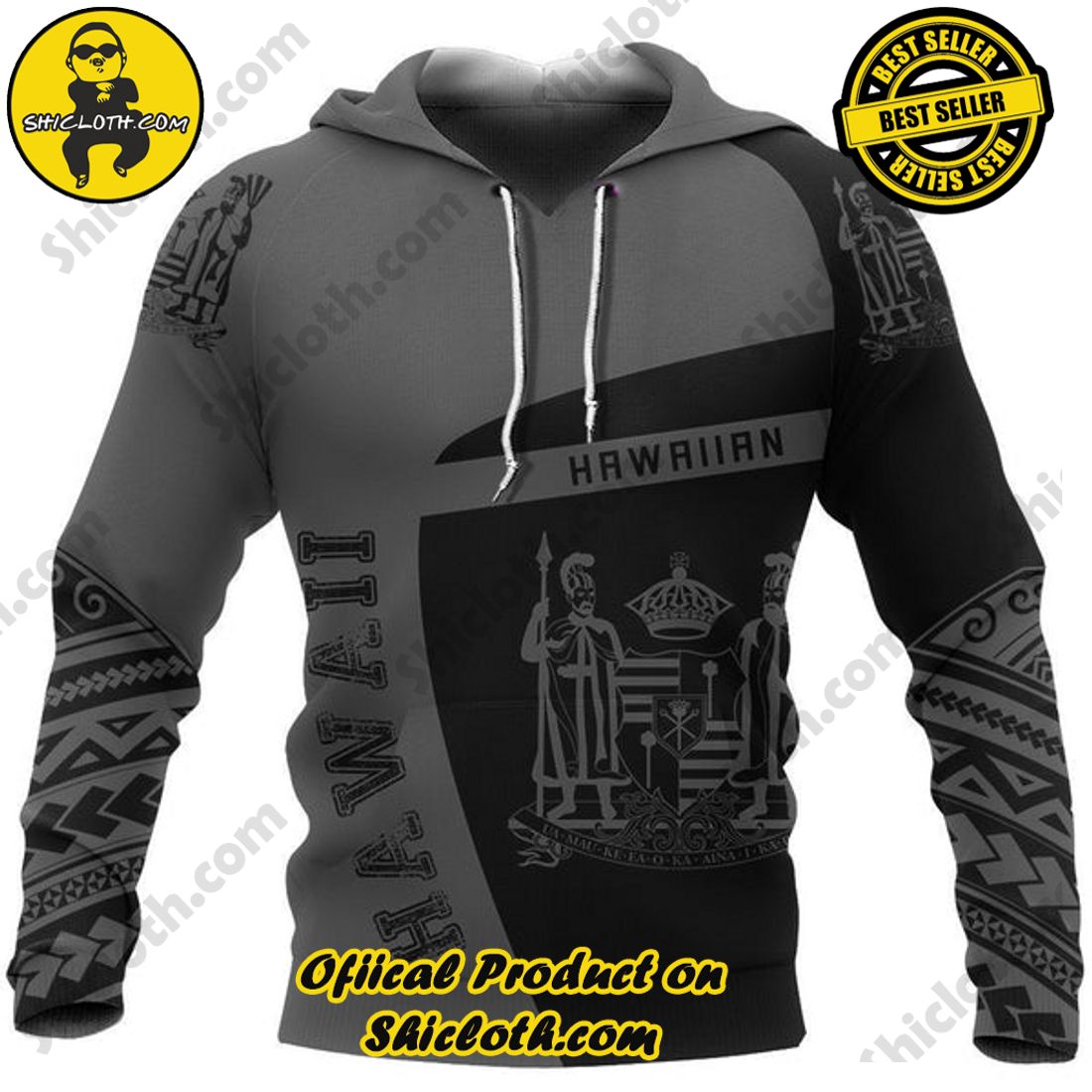 Best seller: Explore the Ultimate Personalized Style with Shiclothshop's 3D Custom Hoodies 38 Hawaii King All Over Print 3D Custom Hoodie For Men
