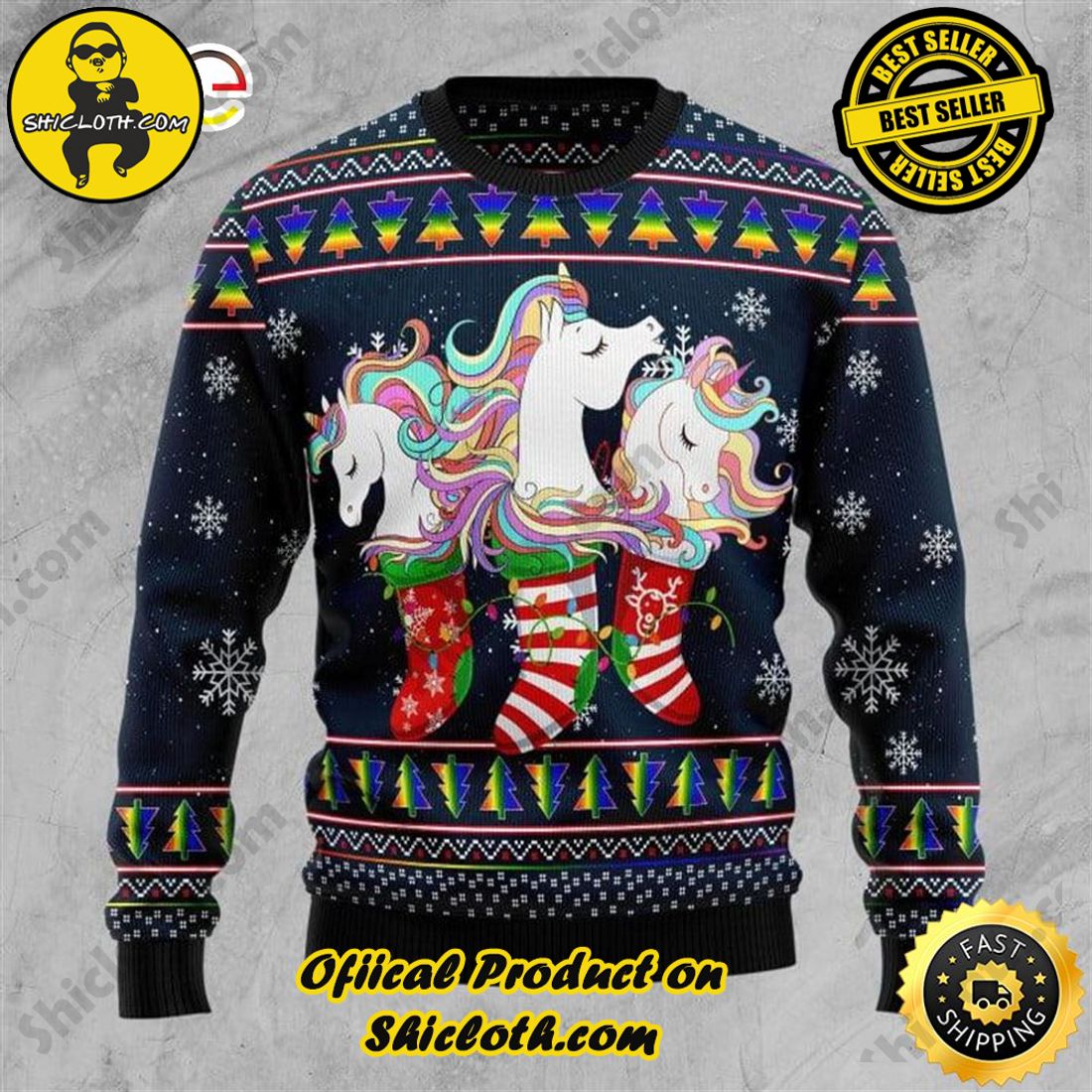 Hot trending for Christmas : Sweaters from Shiclothshop 24 Hippie Unicorn Socks Xmas Ugly Ugly Sweater Ideas