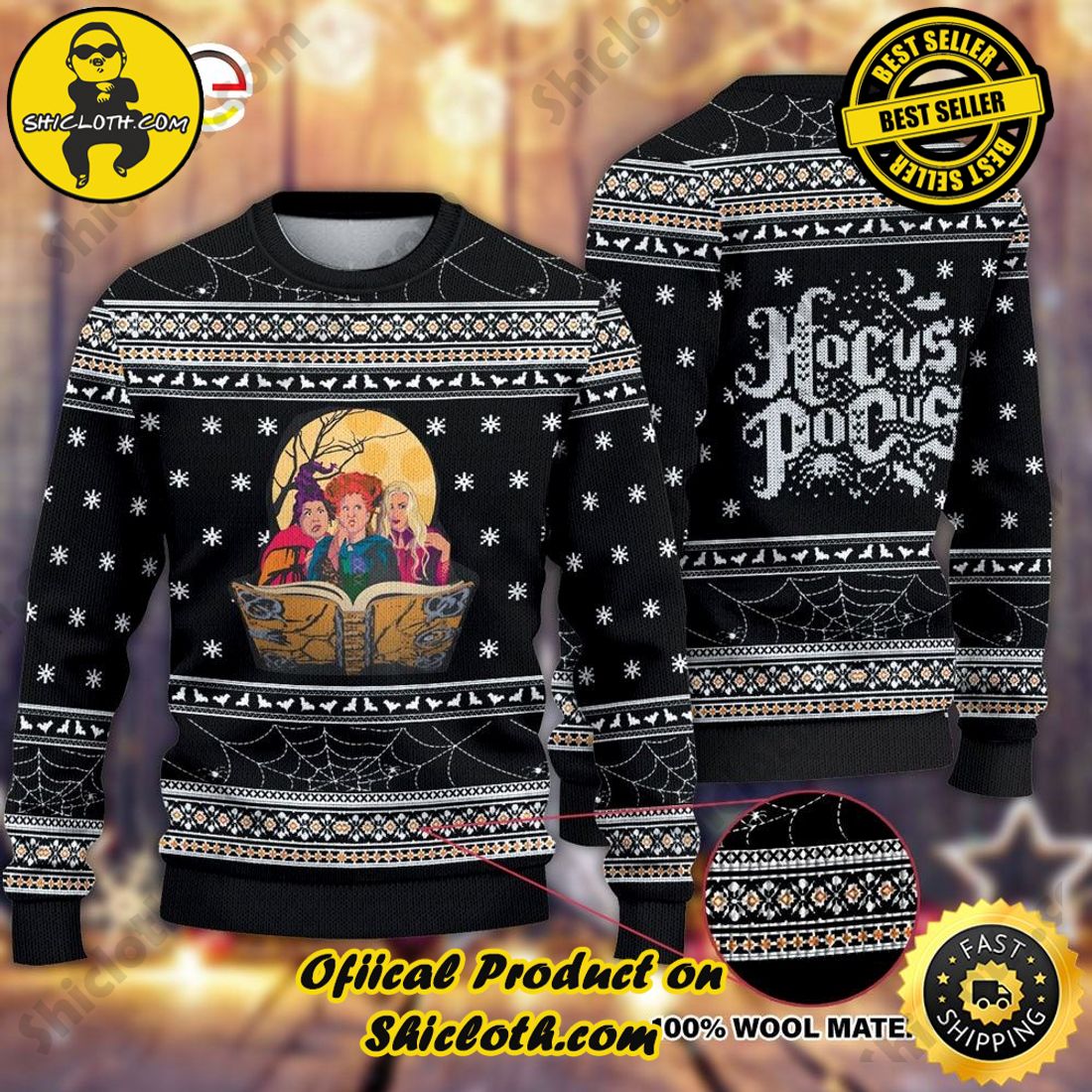 Shiclothshop's Ugly Christmas Sweaters: Embrace Festive Fashion with Flair 10 Hocus Pocus Ugly Christmas Sweater