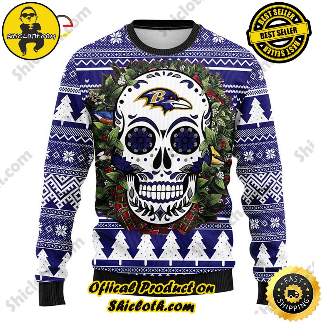 Baltimore Ravens NFL American Football Team Cardigan Style 3D Men And Women Ugly  Sweater - Reallgraphics