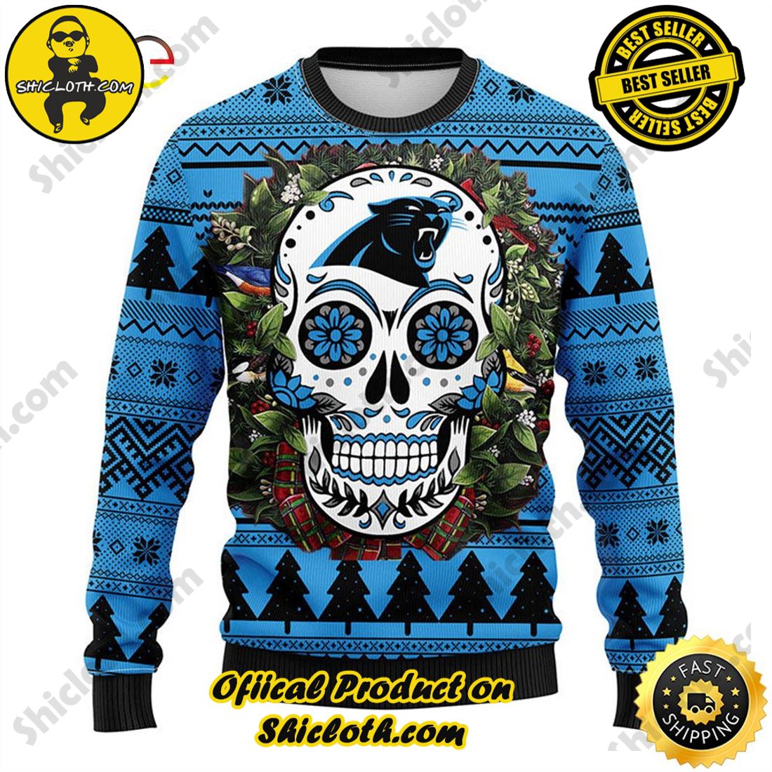 NFL Green Bay Packers Skull Flower Ugly Christmas Ugly Sweater –