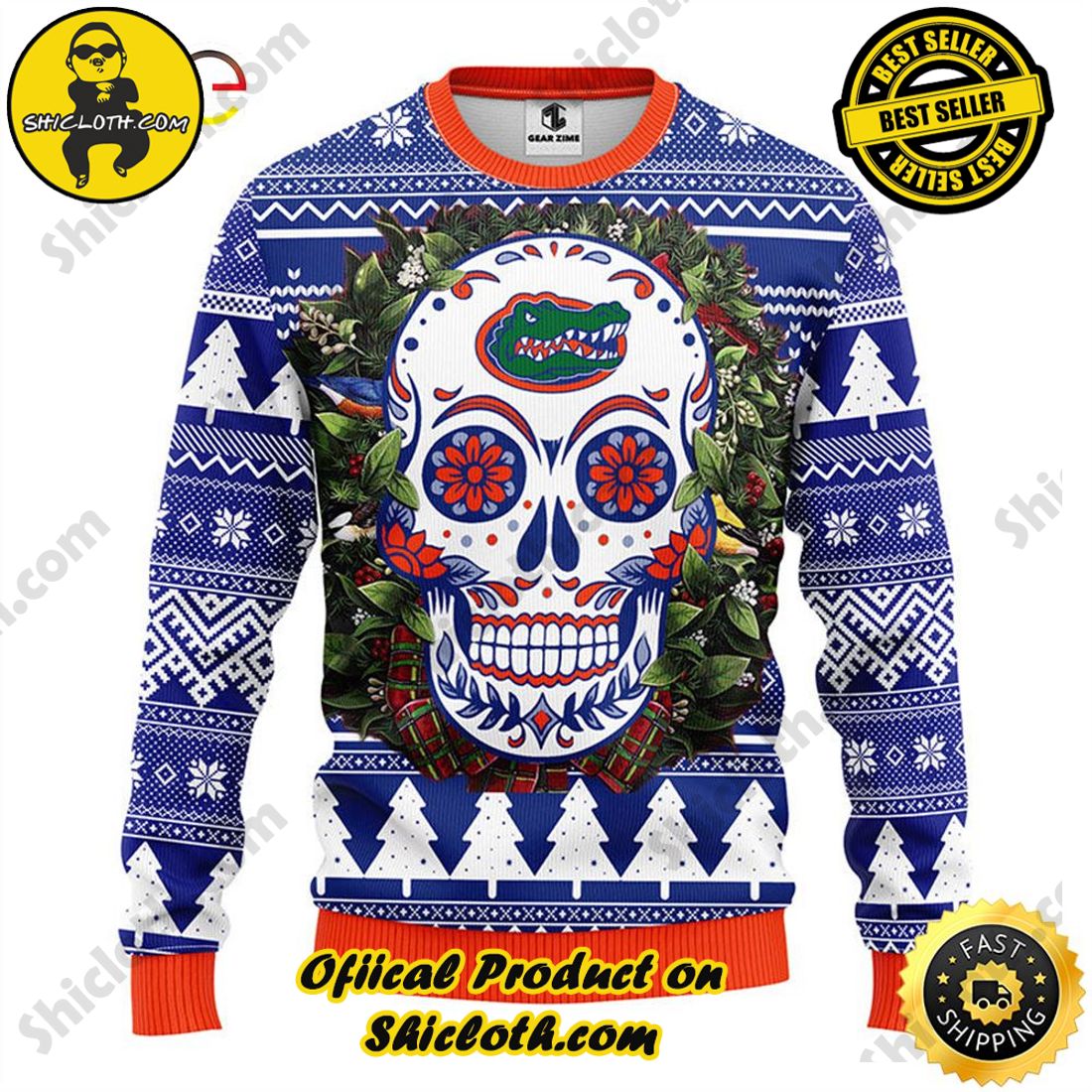 Dallas Cowboys Skull Flower Ugly Christmas Ugly Sweater - Growkoc