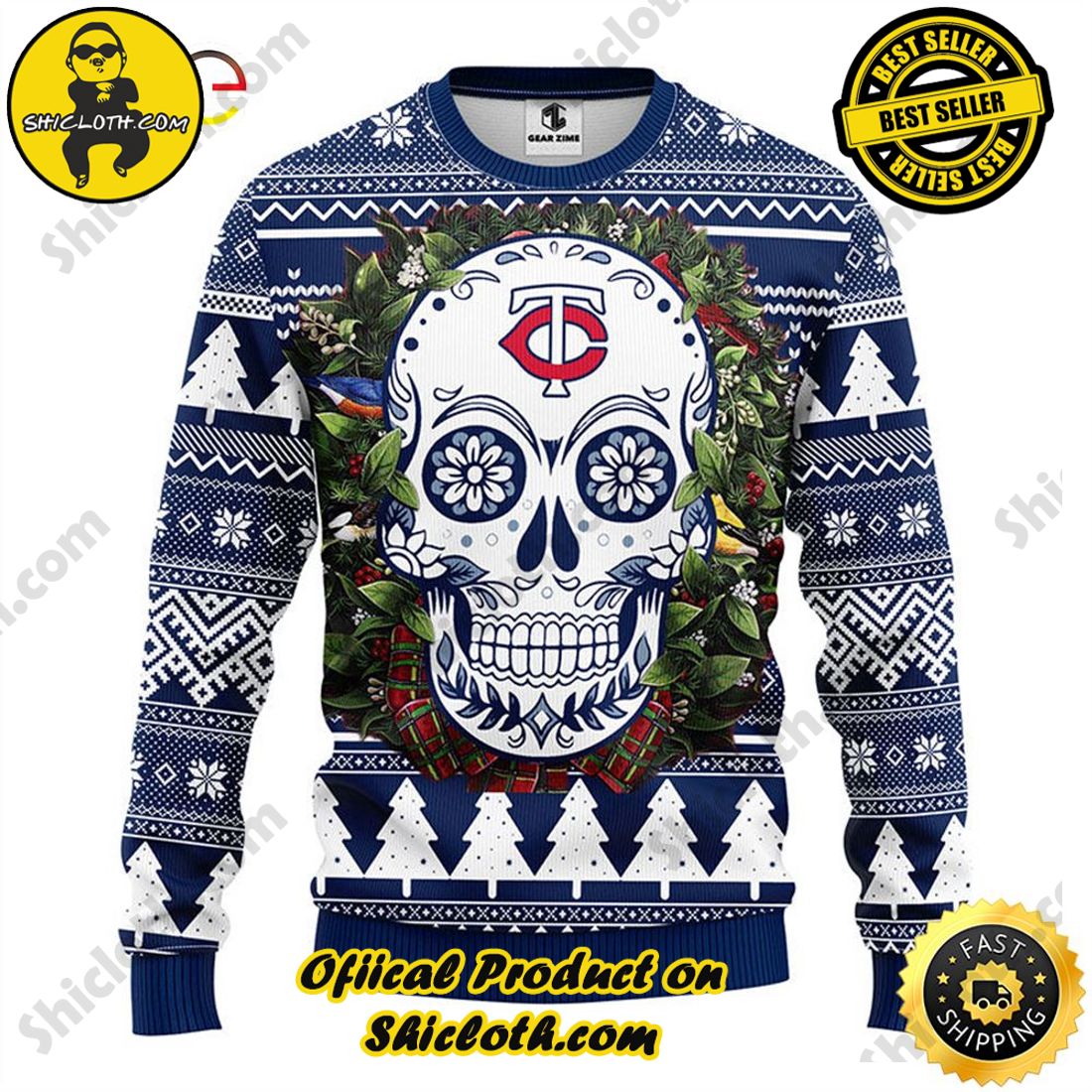 Hot Trending NFL Edmonton Oilers Skull Flower Ugly Sweater - Shicloth