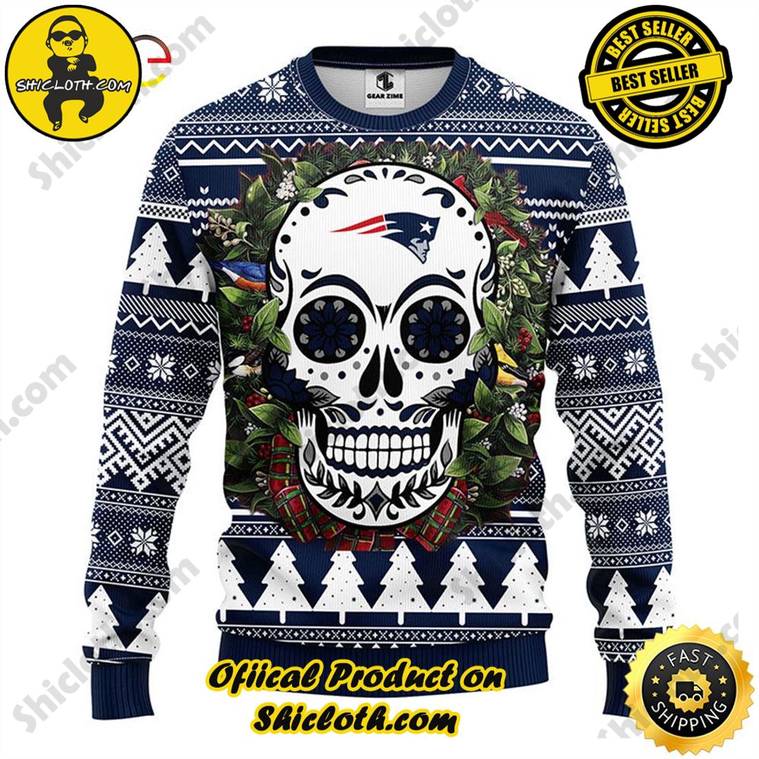 Los Angeles Dodgers Skull Flower Ugly Christmas Ugly Sweater