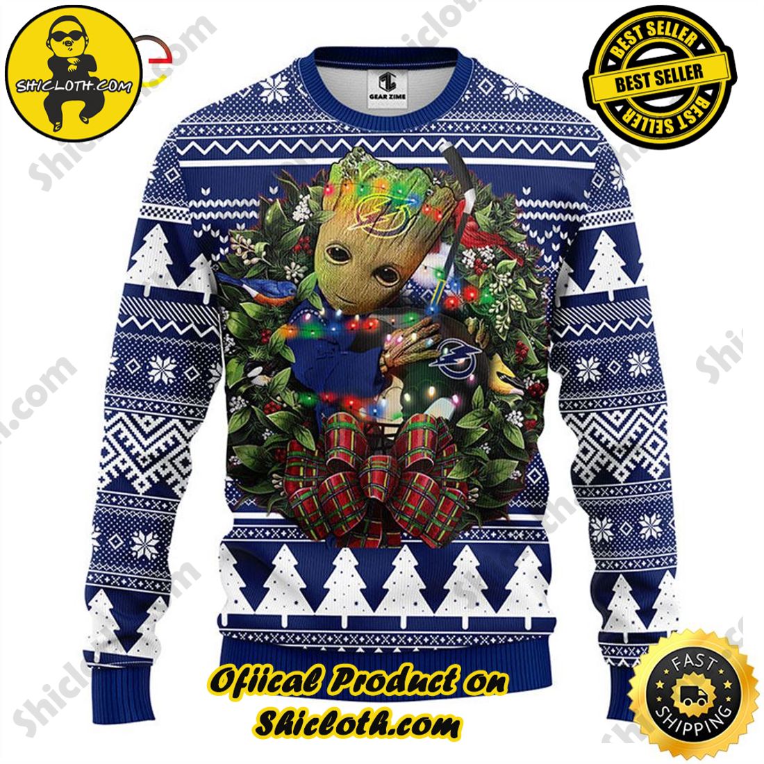 Tampa Bay Buccaneers NFL Baby Yoda And Baby Groot Ugly Christmas Sweater -  Tagotee