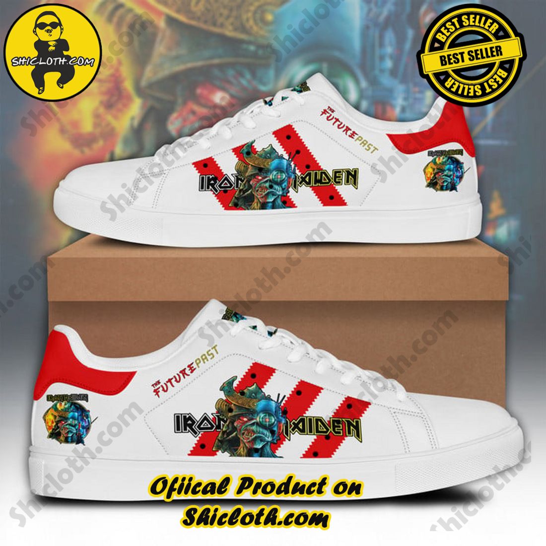 Step into Style with Shiclothshop's Stan Smith Low Top Shoes 20 Iron Maiden The Future Past Tour Adidas Stan Smith Low Top Shoes